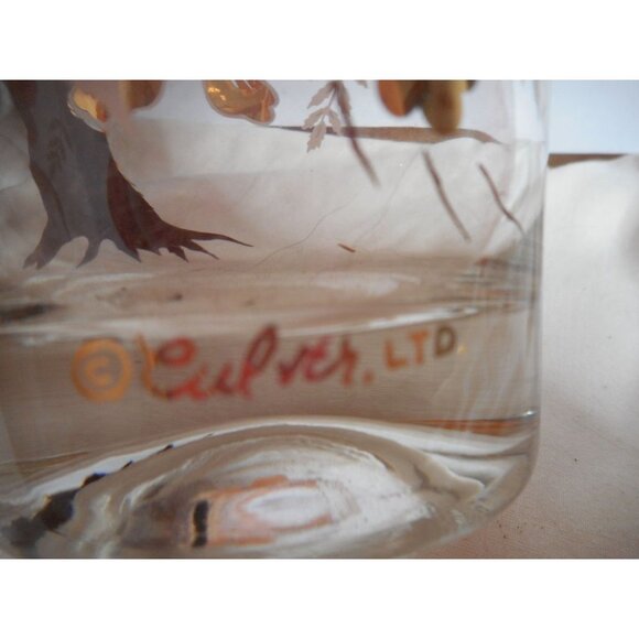 2 Vintage Culver Asian Lotus Tree Orange 22K gold floral Glasses #2 - Picture 4 of 4